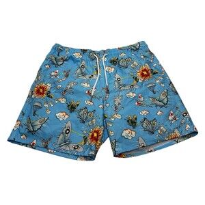 Men's Culprit Removable Lining Swim Trunks Battleflies Size Large Blue